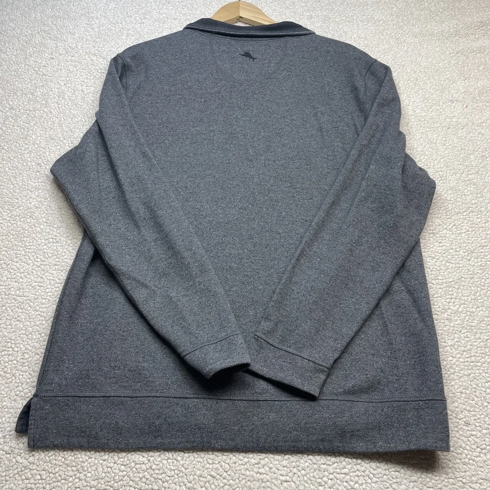 Tommy Bahama Pullover Mens XL Gray Reversible Flip 1/4 Zip Heathered Sweater